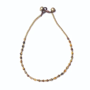Crystal Healing Anklets - Tigers Eye - Courage - Gold