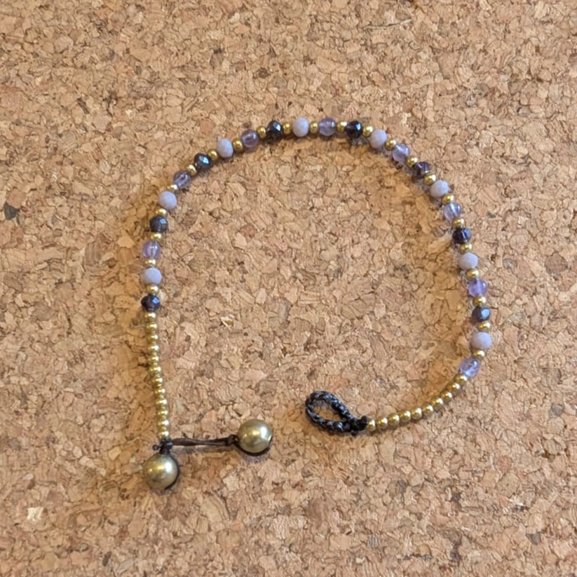 Crystal Healing Bracelets - Amethyst - Anxiety - Purple Close Up