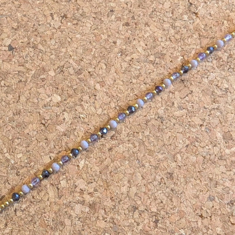 Crystal Healing Bracelets - Amethyst - Anxiety - Purple Close