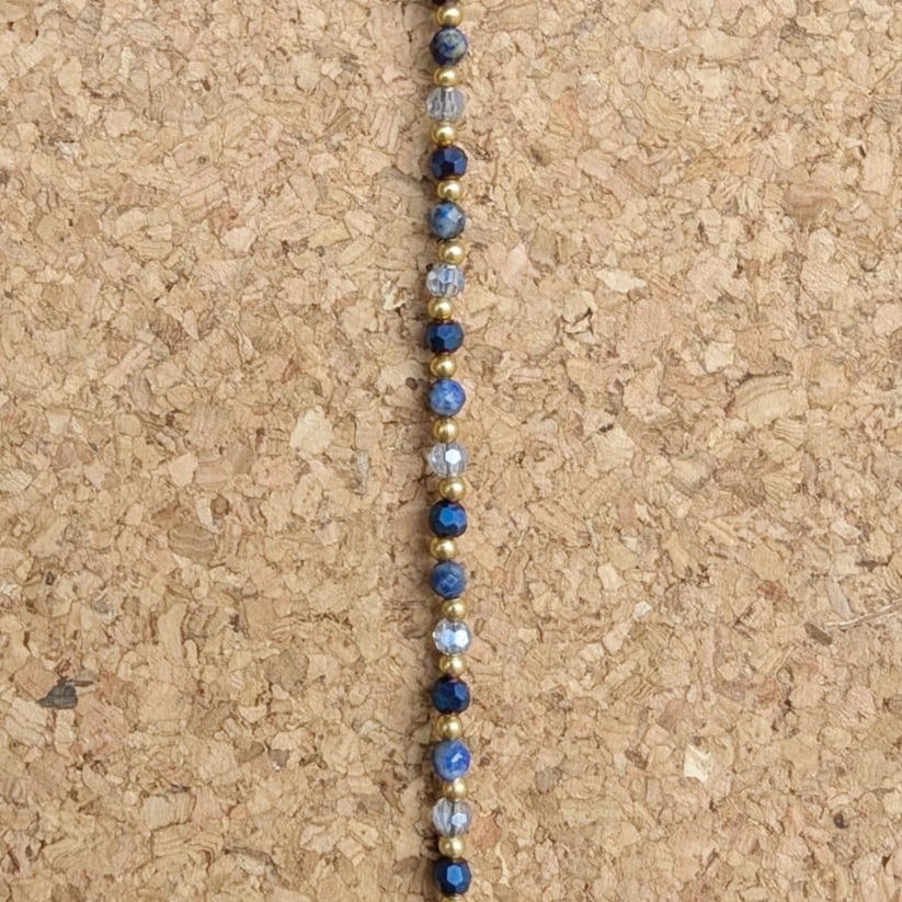 Crystal Healing Bracelets - Blue Agate - Calmness - Blue Multi Close