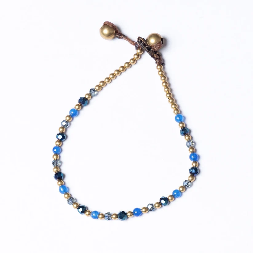 Crystal Healing Bracelets - Blue Agate - Calmness - Blue Multi