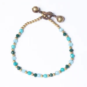 Crystal Healing Bracelets - Malachite - Protection - Aqua Multi