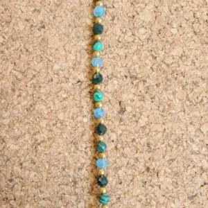 Crystal Healing Bracelets - Malachite - Protection - Aqua Multi Close Up