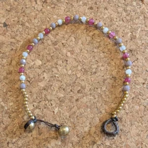 Crystal Healing Bracelets - Moonstone - Stress - Pink Close Up