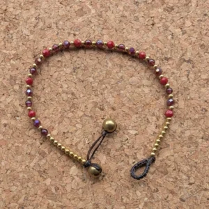 Crystal Healing Bracelets - Pink Agate - Love - Red Close