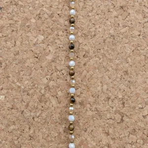 Crystal Healing Bracelets - Tigers Eye - Courage - Gold CloseUp