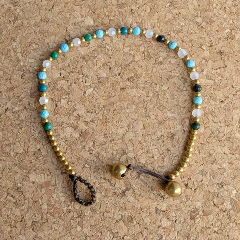 Crystal Healing Bracelets - Turquoise - Luck - Aqua Close Up