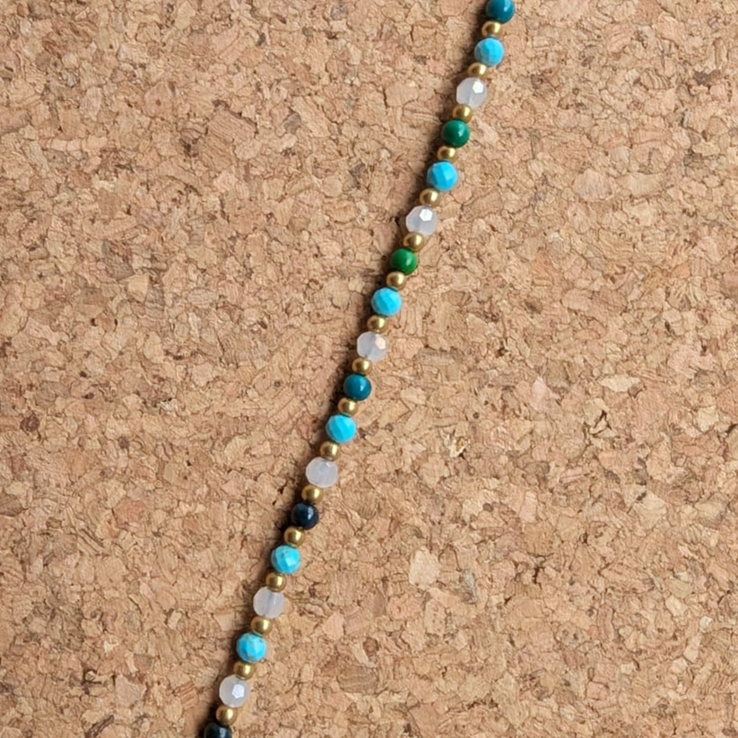 Crystal Healing Bracelets - Turquoise - Luck - Aqua Close