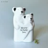 East of India - Porcelain Animal Couple Heart Bears 6092