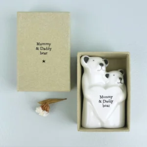 East of India - Porcelain Animal Couple Heart Bears 6092 Boxed