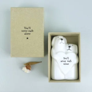 East of India - Porcelain Animal Couple Heart Dogs 6902.1 Boxed