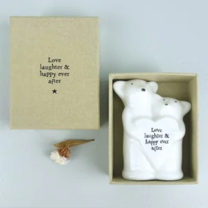 East of India - Porcelain Animal Couple Heart Mice 6902.5 Boxed