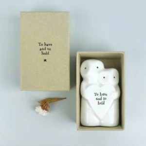 East of India - Porcelain Animal Couple Heart Owls 6902.7 Boxed