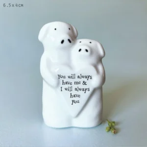 East of India - Porcelain Animal Couple Heart Pig 6902.4