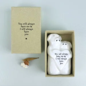 East of India - Porcelain Animal Couple Heart Pig 6902.4 Boxed