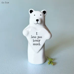 East of India - Porcelain Animal Heart Bear 6901.3
