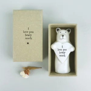 East of India - Porcelain Animal Heart Bear 6901.3 Boxed