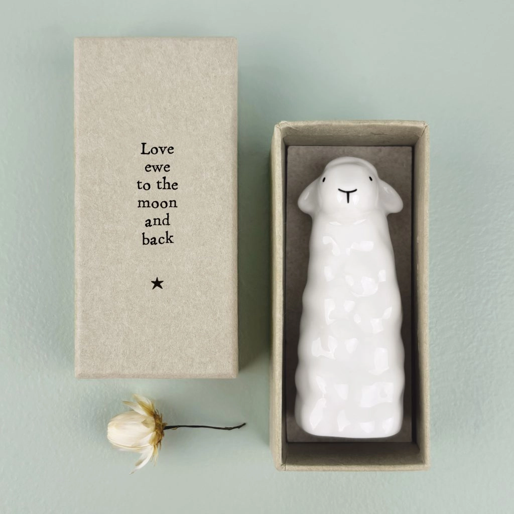 East of India - Animal Tall Vase - Sheep 6090D Boxed