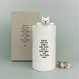 East of India - Animal Vase - Cat 6084.2 Boxed