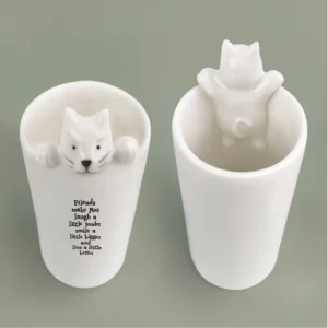 East of India - Animal Vase - Cat 6084.2 Close Up