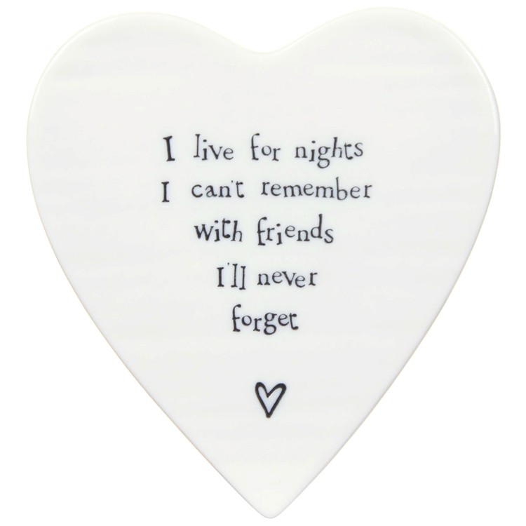 I Live for the Nights Porcelain Coaster by East of India