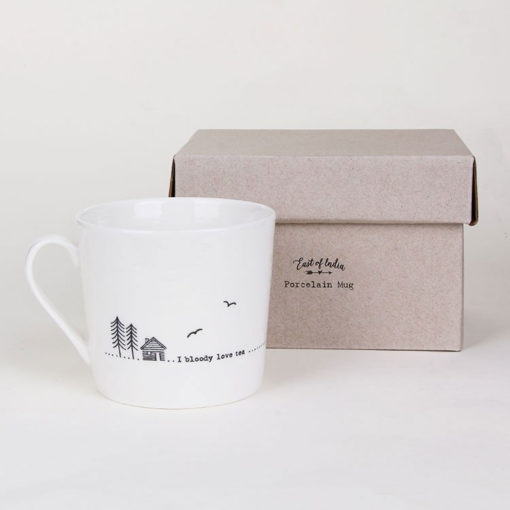 I Bloody Love Tea Wobbly Porcelain Boxed Mug by East of India