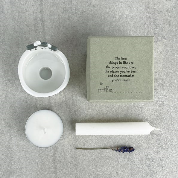 East of India - Tealight Holder - The best things in life - Boxed