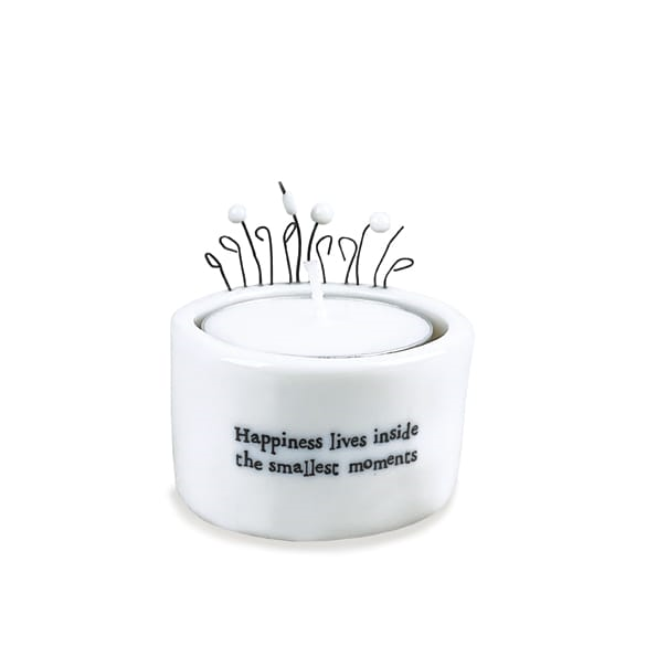 East of India Candle and Tealight Holder - Happiness Lives Inside - Image 2