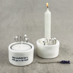 East of India - Tealight Holder - How wonderful life is - Lit Up