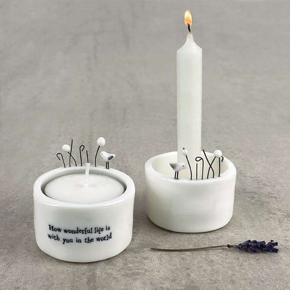East of India - Tealight Holder - How wonderful life is - Lit Up
