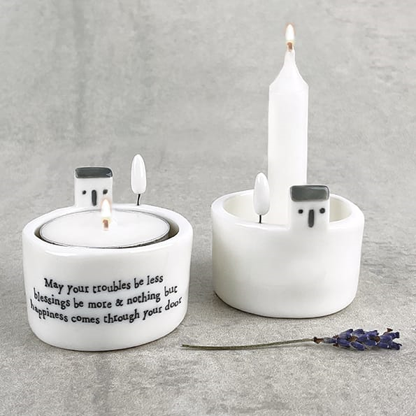 East of India Candle and Tealight Holder - May Your Troubles Be Less - Image 2