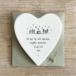 East of India - Coasters Round Heart - Fill Life With Adventure - 145 Sleeve