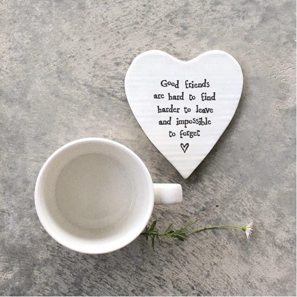 East of India - Coasters Round Heart - Good Friends - 89 Lifestyle