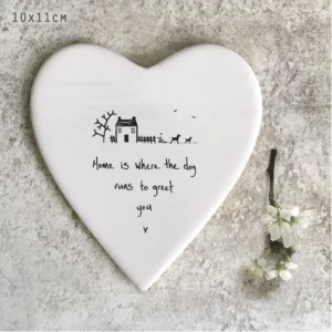 East of India - Coasters Round Heart - Home Dog Greets You - 144