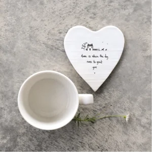 East of India - Coasters Round Heart - Home Dog Greets You - 144 Lifestyle