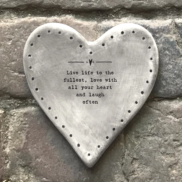 East of India - Coasters Rustic Heart - Live Life To The Fullest - 184