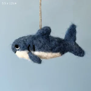 East of India - Felted Hanging Animals - Shark - 5530.1