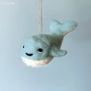 East of India - Felted Hanging Animals - Whale - 5530.7