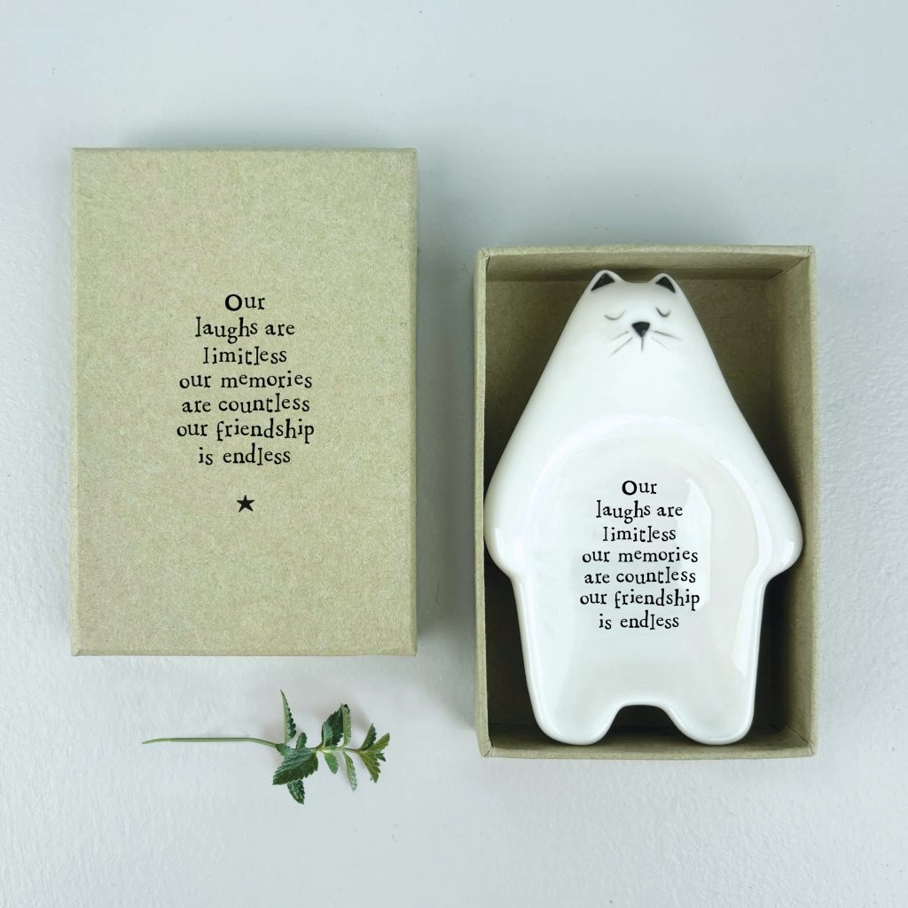 East of India - Porcelain Flat Cat Dish 6081.2 Boxed