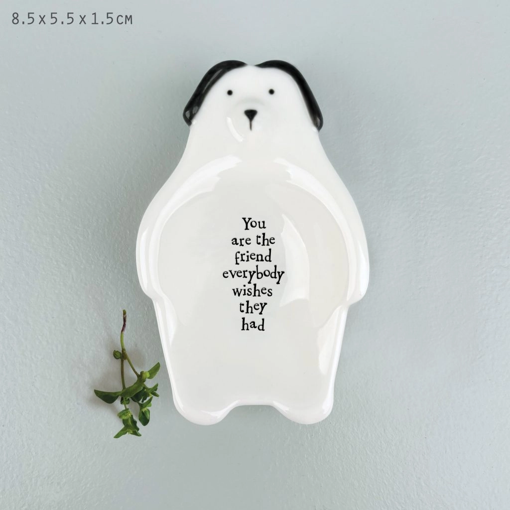 East of India - Porcelain Flat Dog Dish 6081.1