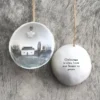 East Of India - Half Porcelain Bauble - Christmas Wishes Our House - 6566
