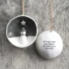 East Of India - Half Porcelain Bauble - If Kisses Were Snowflakes - 6567