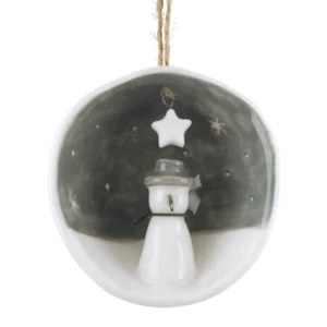 East Of India - Half Porcelain Bauble - If Kisses Were Snowflakes - 6567 Close Up