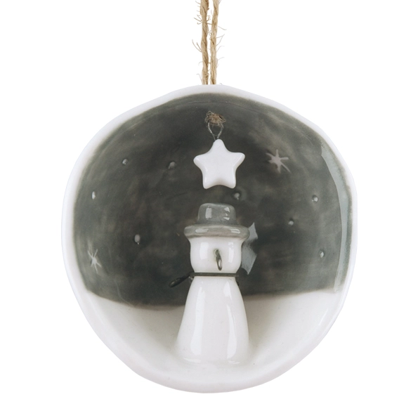East Of India - Half Porcelain Bauble - If Kisses Were Snowflakes - 6567 Close Up