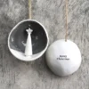 East Of India - Half Porcelain Bauble - Merry Christmas - 6560