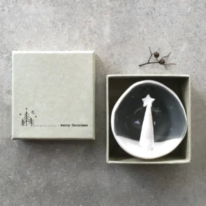 East Of India - Half Porcelain Bauble - Merry Christmas - 6560 Boxed