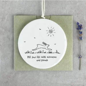 East of India - Hanging Circle - Bunny Rabbit - Fill Your Life With Adventure - 6353C