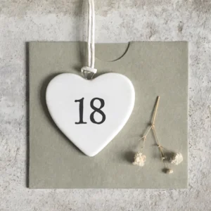 East of India - Small Hanging Numbered Heart - 18 - 4129 Sleeve