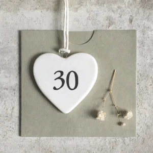 East of India - Small Hanging Numbered Heart - 30 - 4131 Sleeve