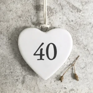 East of India - Small Hanging Numbered Heart - 40 - 4132